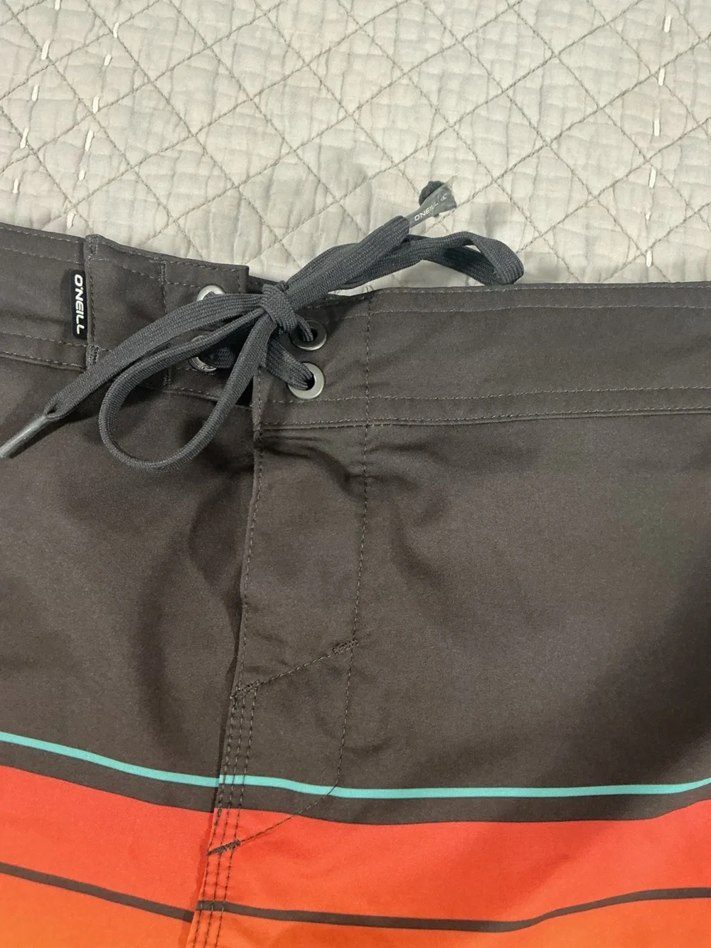 O'Neill Hyperfreak Heat Stripe 21” Turquoise Swim Board Shorts Size 36